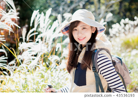 A woman trekking 43536193