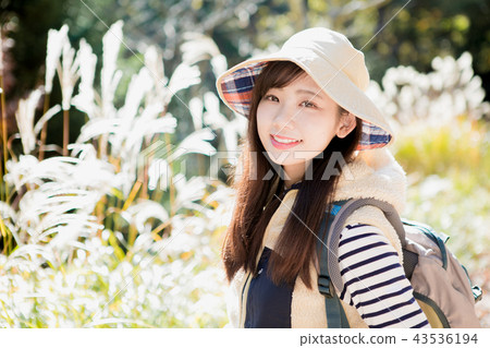 A woman trekking 43536194