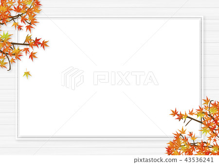 Autumn leaves white frame white space 43536241