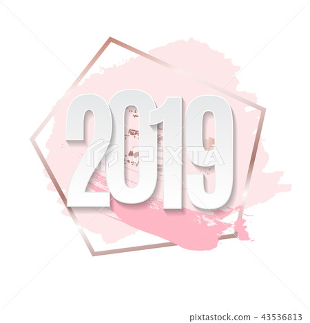 Happy New Year 2019 Background. Vector Illustration 43536813