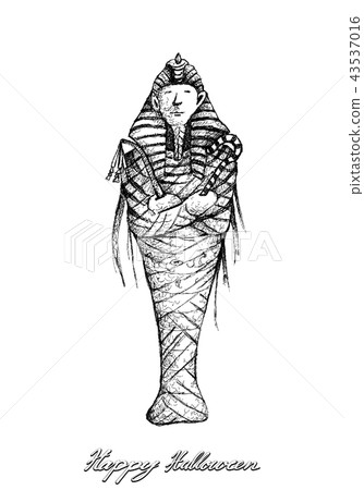 Hand Drawn of The Ancient Pharaoh Mummy 43537016