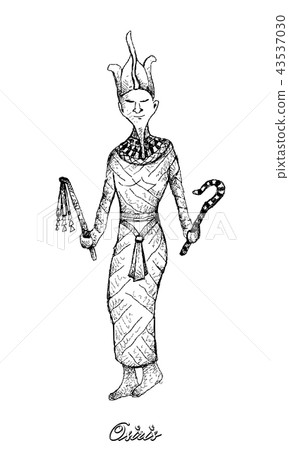 Hand Drawn of Osiris  on White Background 43537030