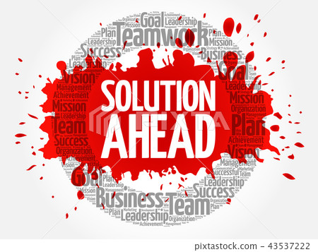 Solution ahead word cloud collage 43537222