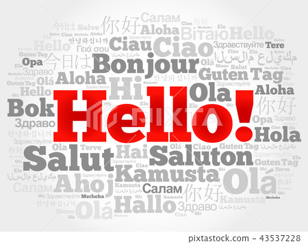 Hello word cloud in different languages 43537228