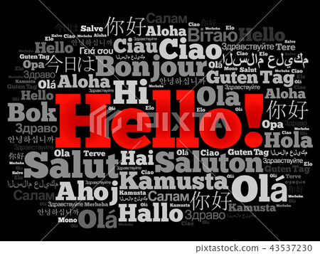 Hello word cloud in different languages Hello word cloud in different languages 43537230