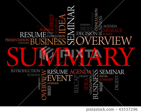 Summary word cloud collage 43537296