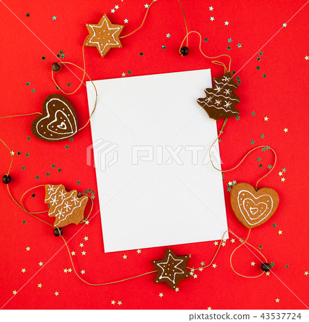 Christmas greeting postcard mockup with glitter Christmas greeting postcard mockup with glitter 43537724