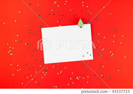 Christmas greeting postcard mockup with glitter Christmas greeting postcard mockup with glitter 43537725