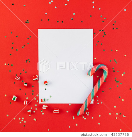 Christmas greeting postcard mockup with glitter 43537726