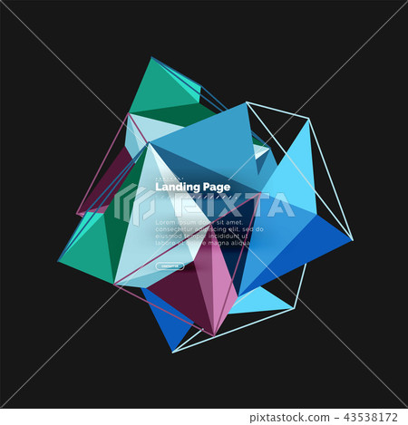 Vector 3d triangle abstract background, polygonal geometric design Vector 3d triangle abstract background, polygonal geometric design 43538172