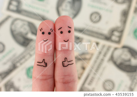 Fingers art of a Happy couple.   43539155