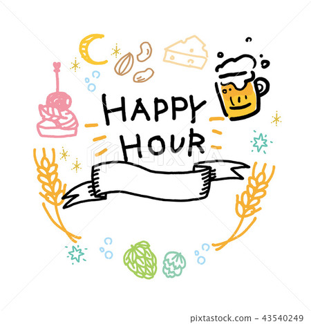 Happy Hour Beer Illustration Stock Illustration 43540249 Pixta
