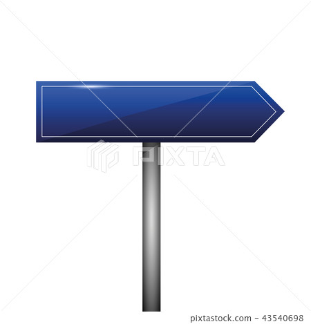 blue blank direction signpost sign arrow right side blue blank direction signpost sign arrow right side 43540698