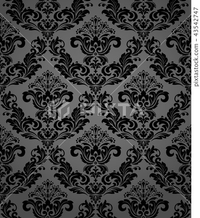 Floral pattern. Wallpaper baroque, damask. 43542747