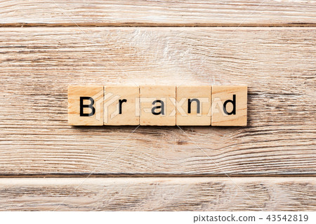 brand word written on wood block.  43542819