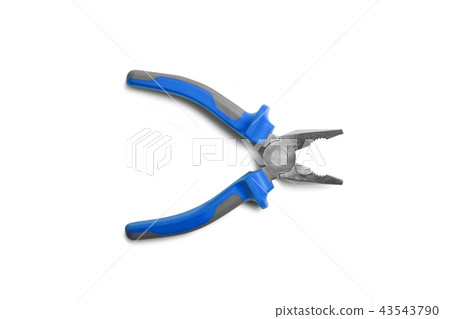 Pliers tools blue and gray color isolated on white Pliers tools blue and gray color isolated on white 43543790