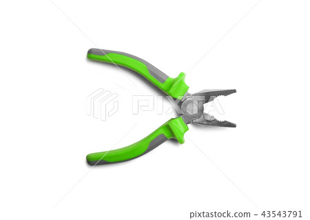 Pliers green and gray color isolated on white Pliers green and gray color isolated on white 43543791