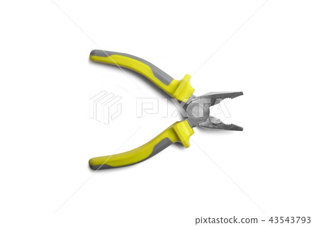 Pliers yellow and gray color isolated on white Pliers yellow and gray color isolated on white 43543793