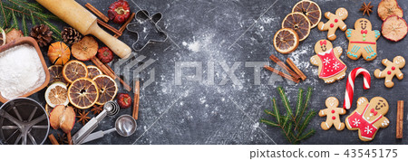 cooking Christmas baking and gingerbread cookies 43545175