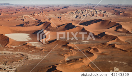 Namib desert aerial view with dunes and sand Namib desert aerial view with dunes and sand 43545869
