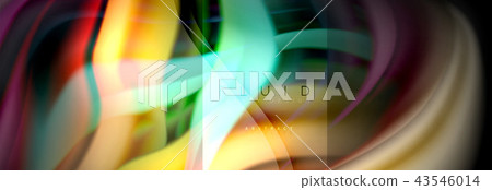 Rainbow fluid abstract shapes, liquid colors design, colorful marble or plastic wavy texture 43546014