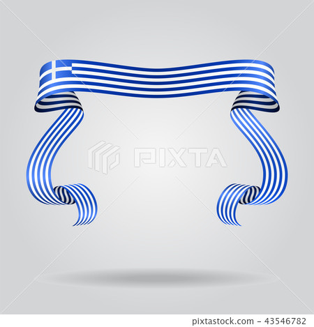 Greek flag wavy ribbon background. Vector illustration. Greek flag wavy ribbon background. Vector illustration. 43546782