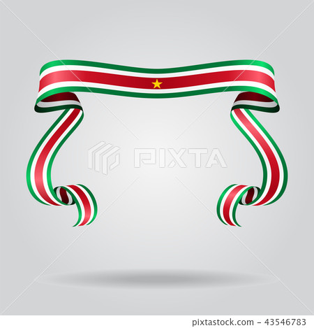 Surinamese flag wavy ribbon background. Vector illustration. Surinamese flag wavy ribbon background. Vector illustration. 43546783