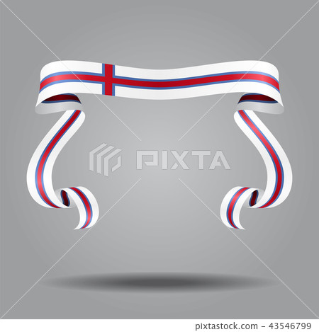 Faroe Islands flag wavy ribbon background. Vector illustration. 43546799