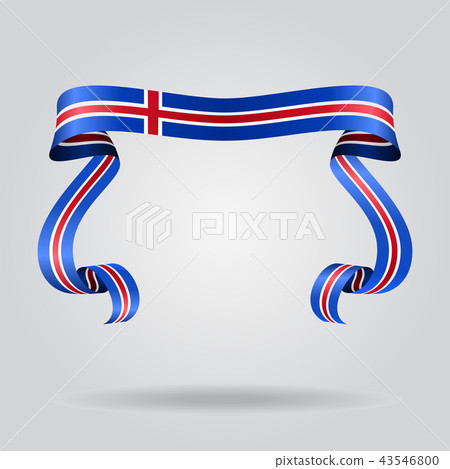 Icelandic flag wavy ribbon background. Vector illustration. 43546800