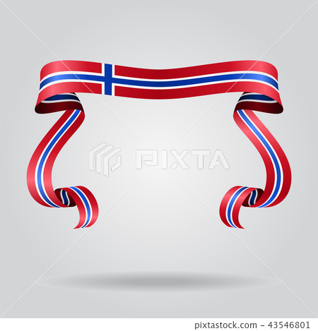 Norwegian flag wavy ribbon background. Vector illustration. 43546801