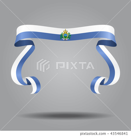 San Marino flag wavy ribbon background. Vector illustration. 43546841