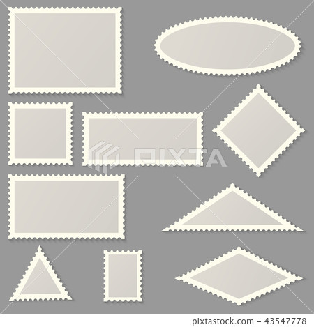 Postage stamps of various shapes and sizes Postage stamps of various shapes and sizes 43547778
