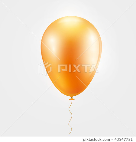 Realistic orange baloon on isolated on white background. Realistic orange baloon on isolated on white background. 43547781