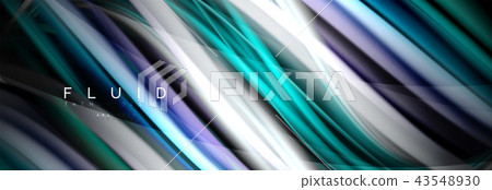 Wave fluid flowing colors motion effect, holographic abstract background. Vector illustration Wave fluid flowing colors motion effect, holographic abstract background. Vector illustration 43548930