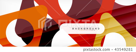 Geometric background, circles and triangles shapes banner. Illustration for business brochure or 43549281