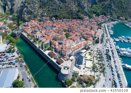 Aerial view of old town Kotor, Montenegro Aerial view of old town Kotor, Montenegro 43550539