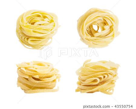 Egg pasta nest isolated on white 43550754