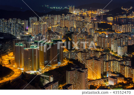 Closeup Hong Kong Cityscape building from top view 43552470