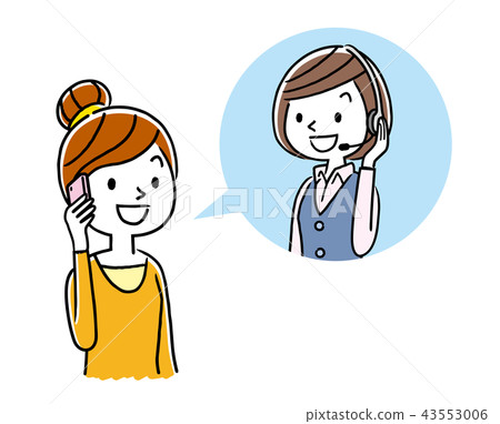 Stock Illustration: call center, woman, lady 43553006