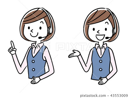 Stock Illustration: call center, female, lady 43553009