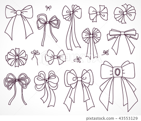 Set of bows for the design congratulatory cards Set of bows for the design congratulatory cards 43553129