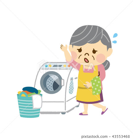 媽媽困擾著洗衣服 43553468