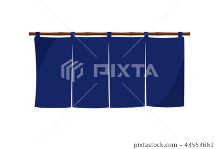 Sudare and blind illustration (blue) 43553661