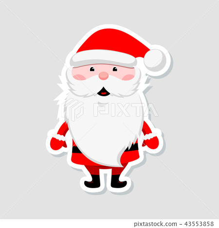 Christmas sticker. Funny Santa Claus. Winter icon. Vector illustration. Christmas sticker. Funny Santa Claus. Winter icon. Vector illustration. 43553858