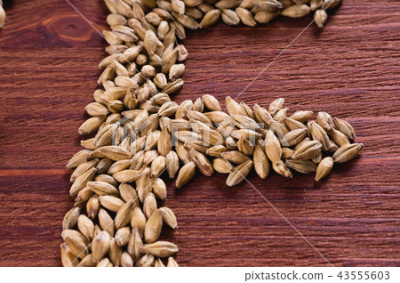 Fragment of the inscription of beer by malt grains 43555603