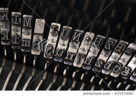 Close up of vintage typewriter letters Close up of vintage typewriter letters 43555880