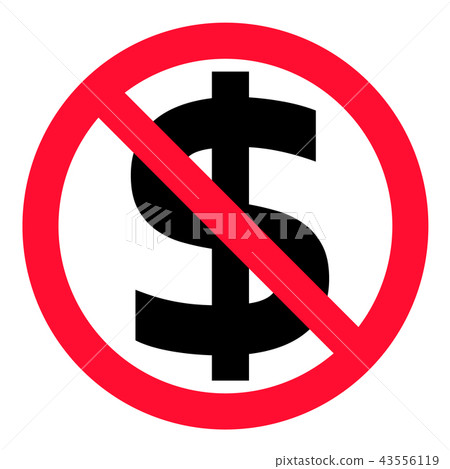 no money icon on white background. flat style. no money icon on white background. flat style. 43556119
