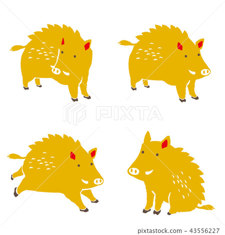 Boar pose set 43556227