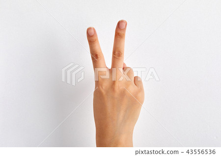 手指照片，剪刀搖滾，弓，第一，第二，第三， 43556536