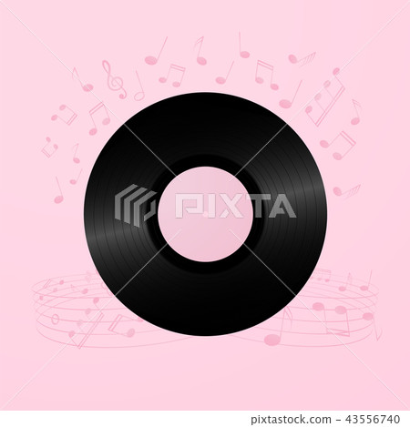 Retro vinyl record card background. Retro vinyl record card background. 43556740